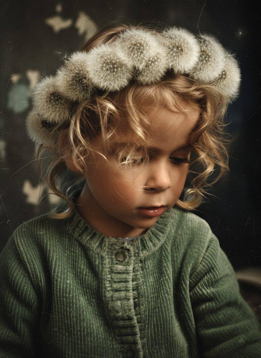 Girl with dandelion crown