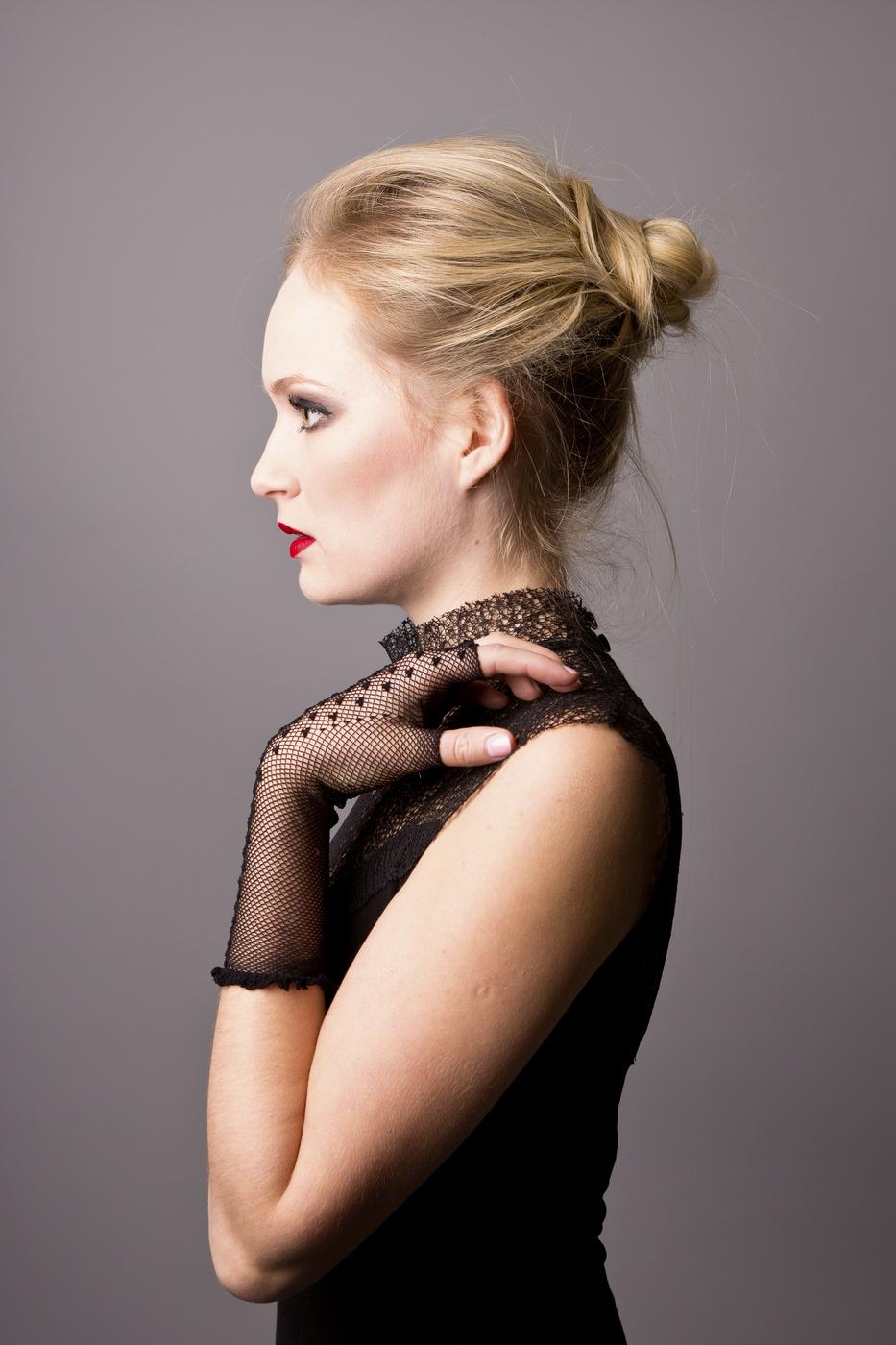 Classic updo and makeup