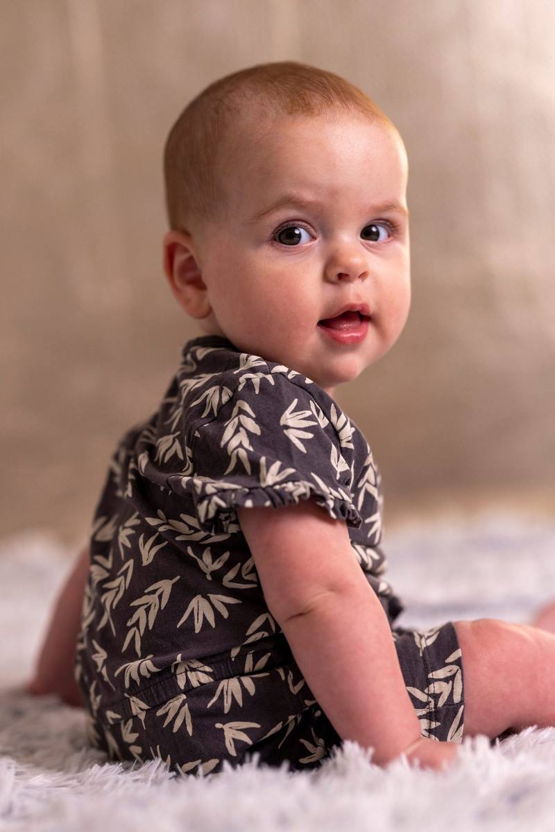 Baby looking back
